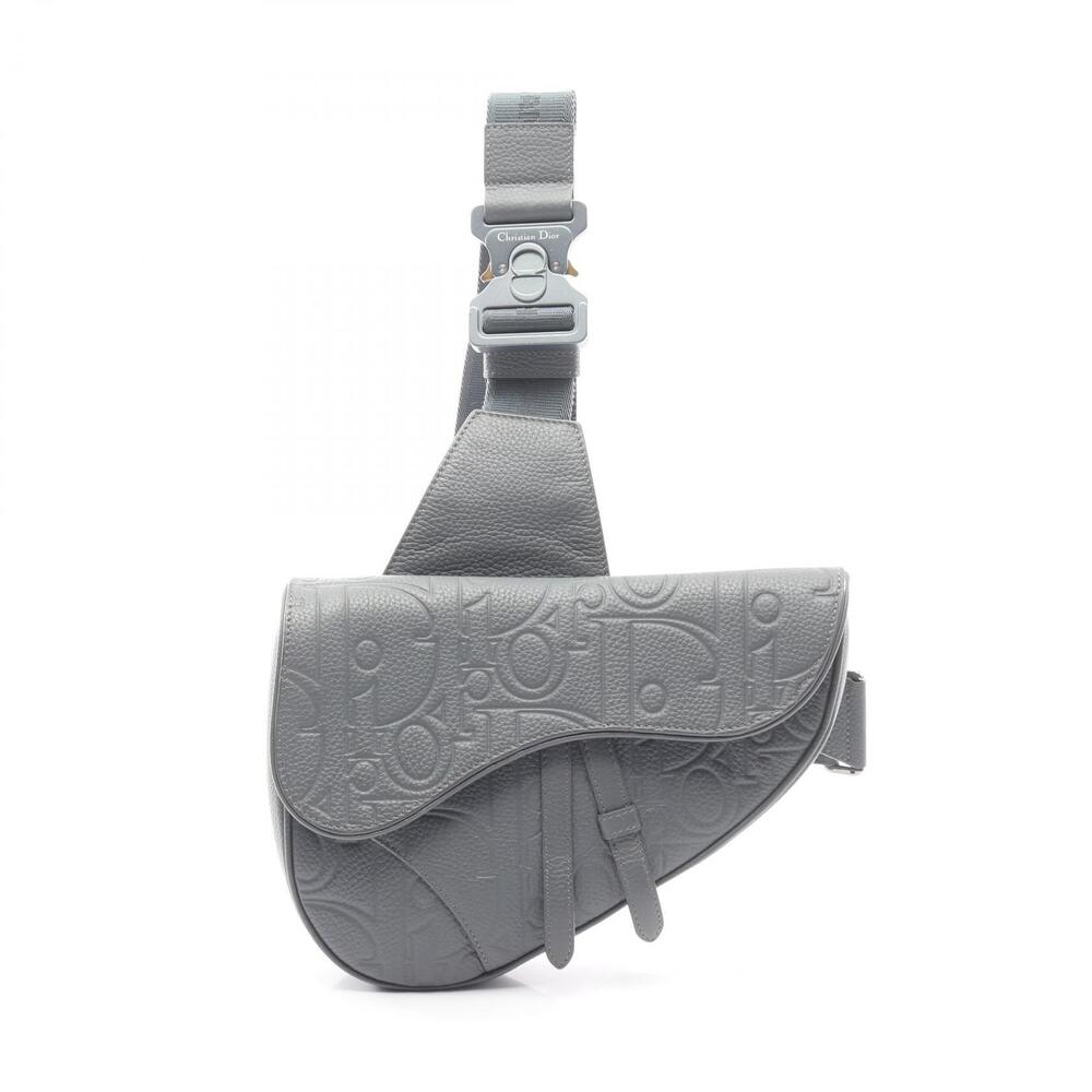 Christian Dior Saddle Gravity Waist Bag Body Leather Gray